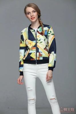 【廠家直銷2016秋冬爆款歐美印花棒球服外套女裝批發(fā)Y12】常熟市服裝城悅衣服飾商行 - 產(chǎn)品庫(kù)